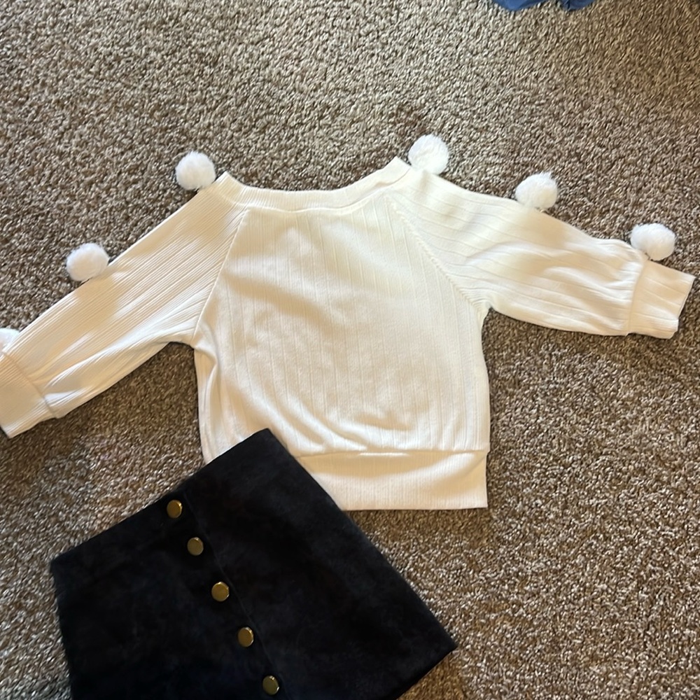Stylish Kids White and Black Matching Set